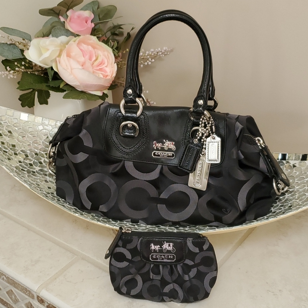 💕🖤 RARE COACH POP ART BLACK/SILVER HANDBAG SET 🖤💕